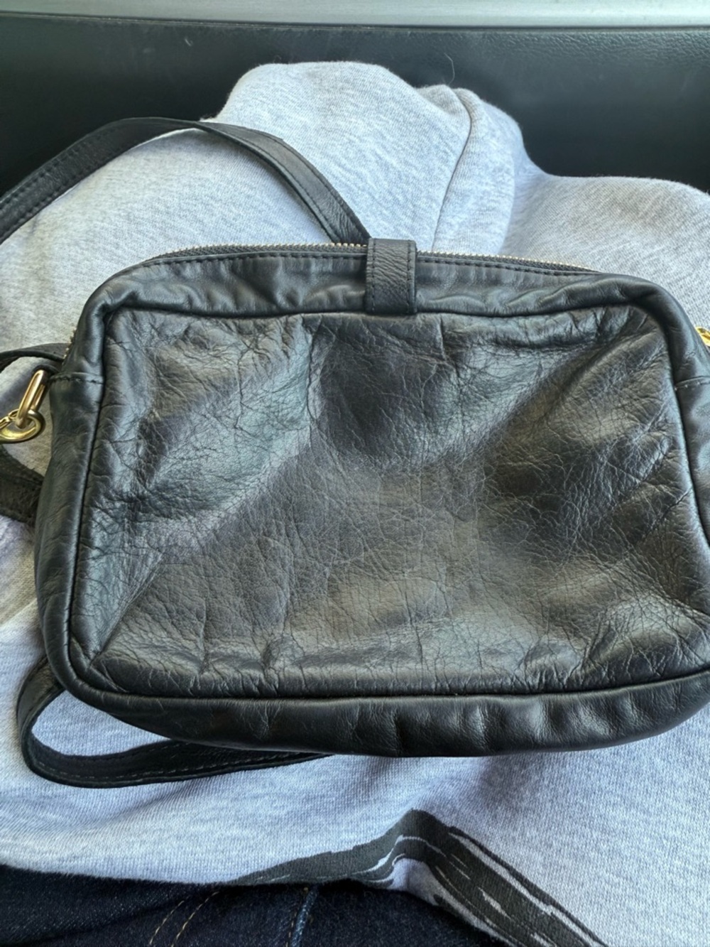 Clare V Small Black Leather Crossbody Purse - Picture 3 of 5